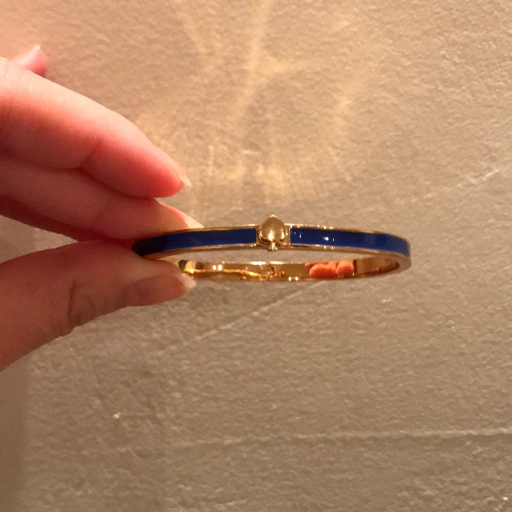Kate Spade thin hinged enamel bracelet (blue)